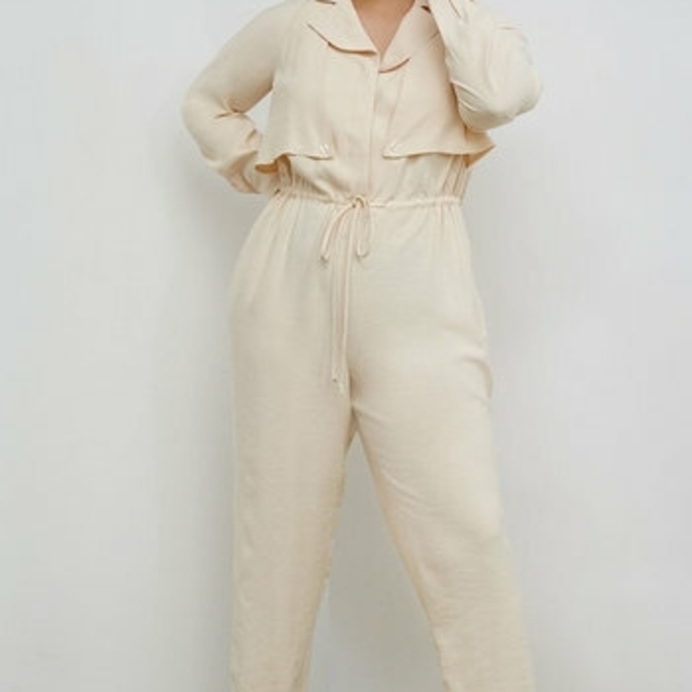 Eloquii Soft Utility Drawstring Jumpsuit